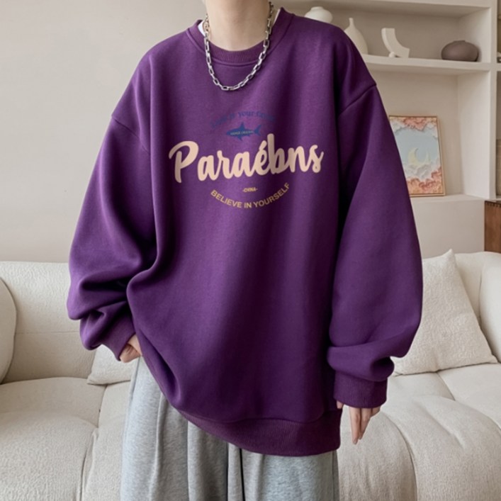 제이티엘 남성용 샤크 루즈핏 박시 코디 맨투맨