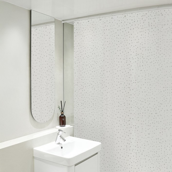 까사마루 방수 샤워 커튼 + 커튼링 12p + 샤워봉 세트, 눈꽃(커튼), 1세트