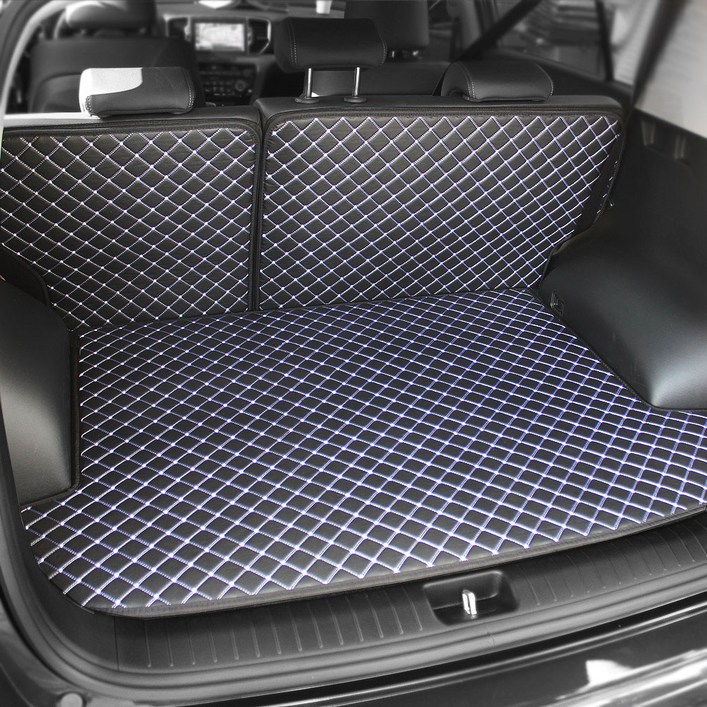 지엠지모터스 퀼팅 트렁크 차박매트 + 뒷열 커버 풀세트, 넥쏘, 블랙