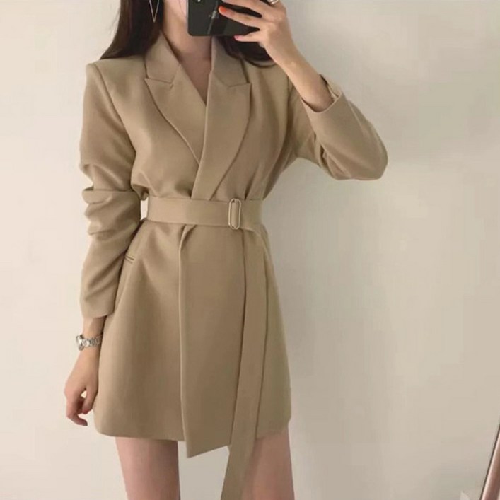 구디프 여성용 클래식 롱 스트랩 자켓 원피스 빅사이즈 포함