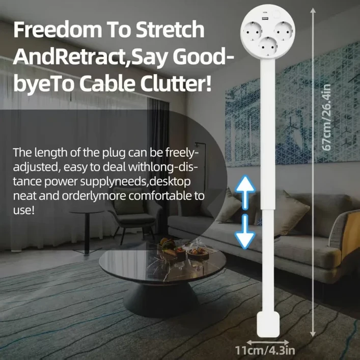 EU 전기 콘센트 확장 플러그 벽 소파 뒤 침대 옆 탁자 책상용