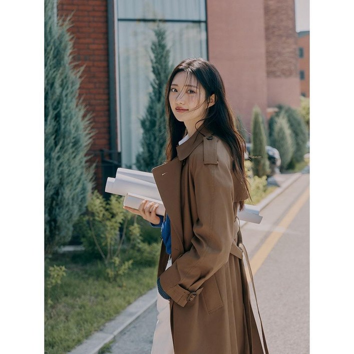 [봄코트] [백화점상품] 빈폴레이디스 코튼 더블 롱 트렌치 코트 브라운 (BF483TC02D) [하객룩] 인기상품