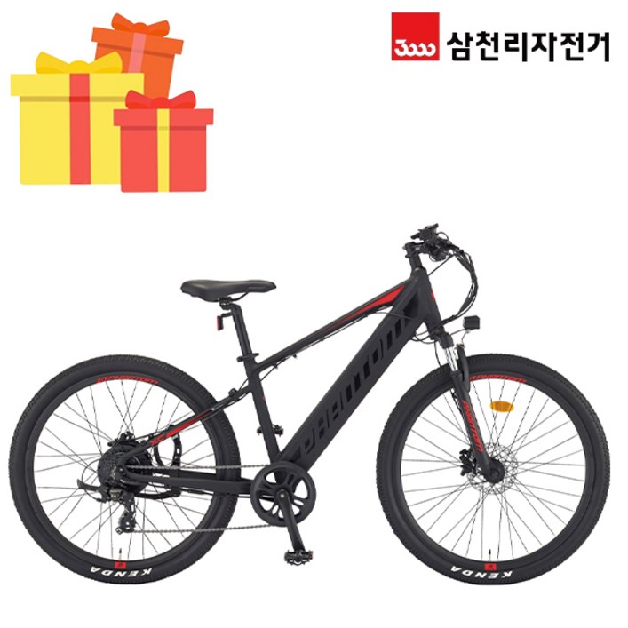 삼천리 완조립 2022 팬텀 XC 27.5인치 8단 파스 스로틀 MTB 전기 자전거, 블랙파스스로틀