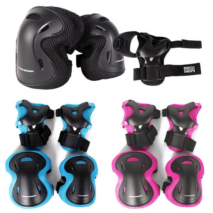 스위스비기뉴 일반형 인라인보호대 3종세트 아동 성인, 일반XS7세미만핑크, 1개