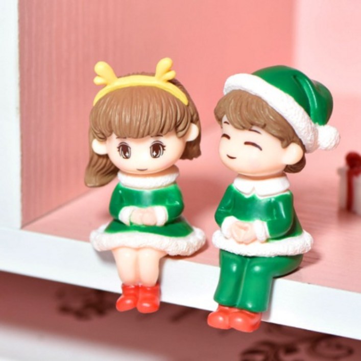 키득키득 777 [미니어처] 녹색산타복 커플세트