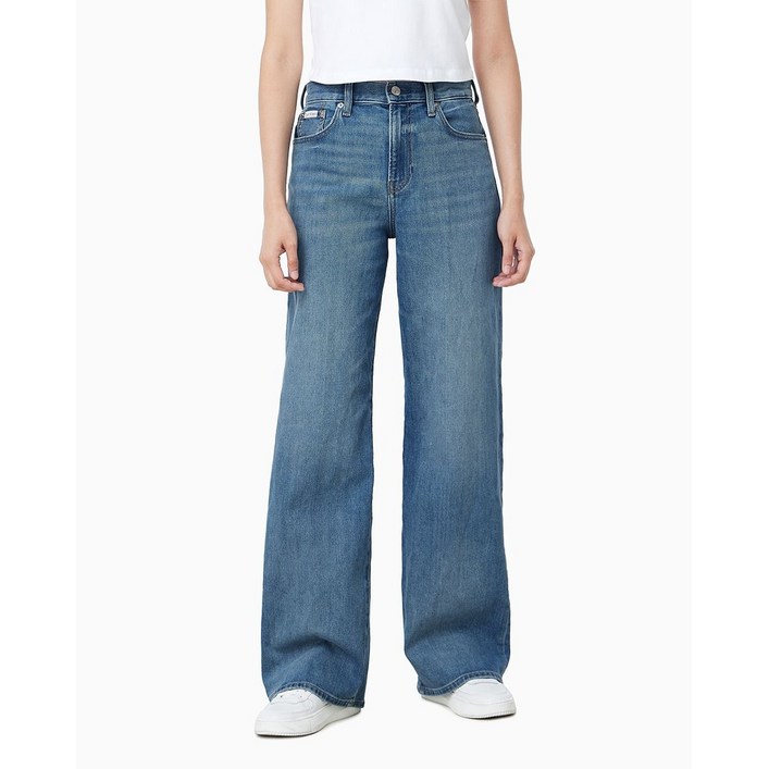 (매장)캘빈클라인 진 여성 CK 와이드 레그핏 미드블루 청바지 47D848G (47D848G-2J6) 151808