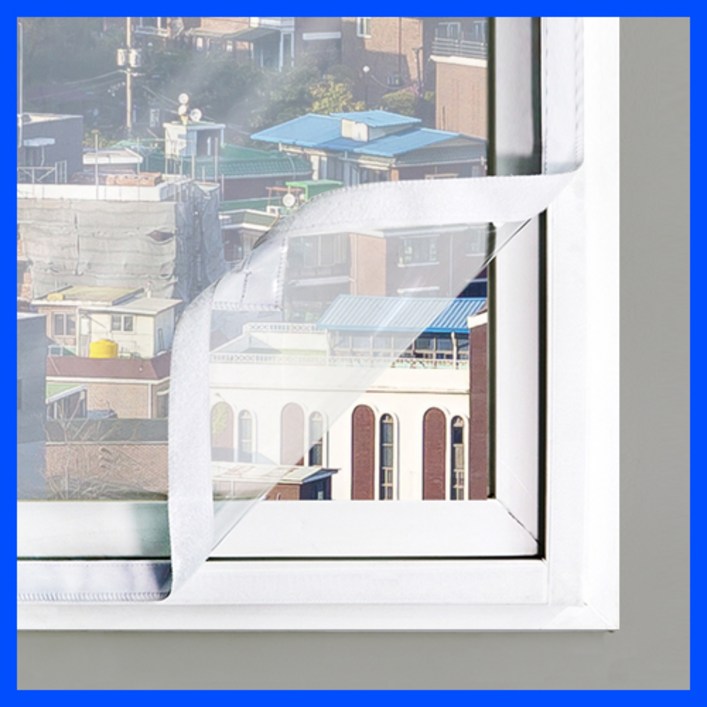 블루몬스터 맞춤 주문제작 벨크로 방풍비닐 창문 베란다 방풍막 바람막이 커튼 대형, 1개