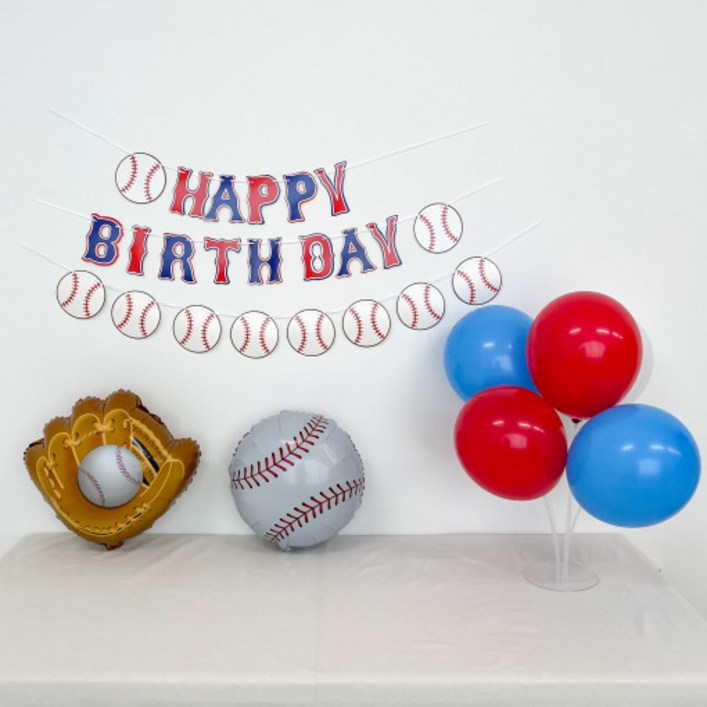 야구 생일 풍선 세트 운동선수 기념일 파티 용품