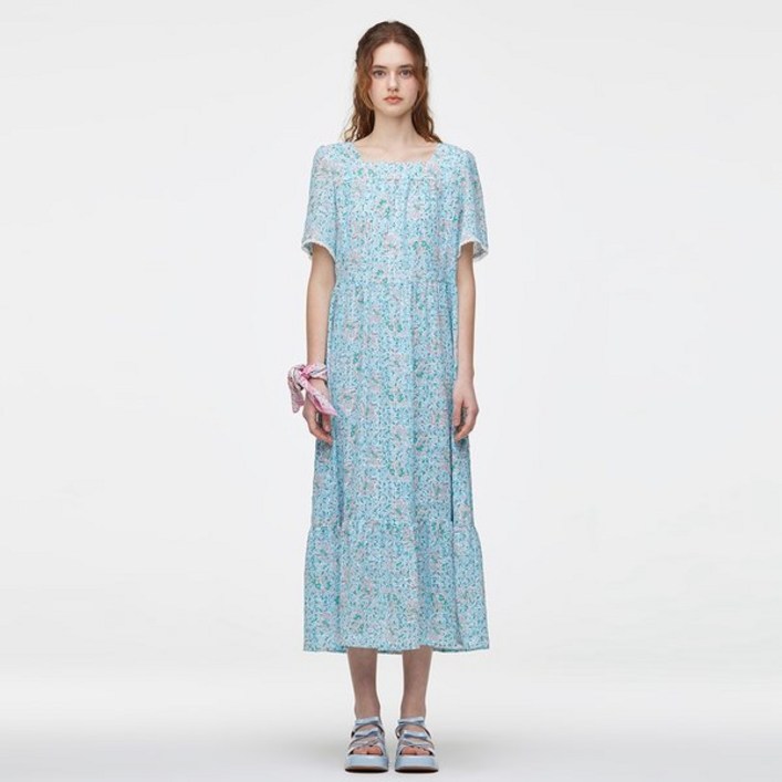 국내백화점 써스데이아일랜드 원피스 스퀘어넥 T254MOP254W 롱원피스 하객룩