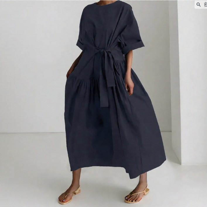 힙노트 빅사이즈 여름 반팔 롱원피스 하객원피스 임산부