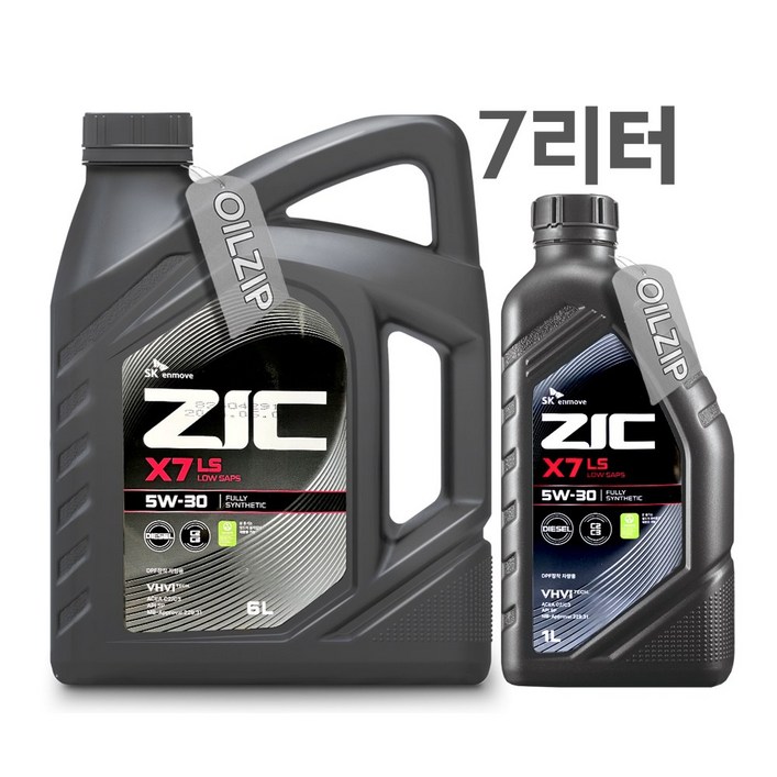 ZIC X7 LS 5W30 6L 1개 1L 디젤 엔진오일, 5w30, 1개, 지크 X7 LS 5W30 6L 1개1L1개