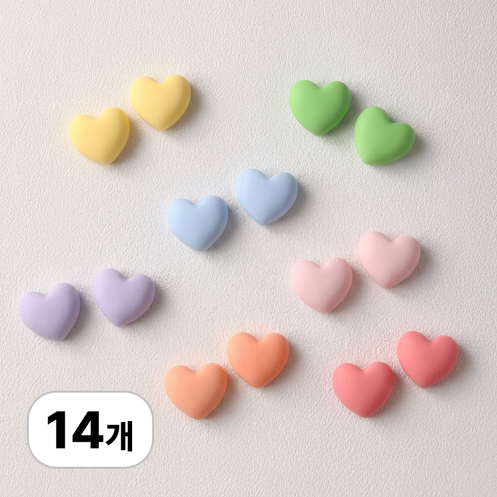 로멀리 파스텔 하트 냉장고 자석 14p