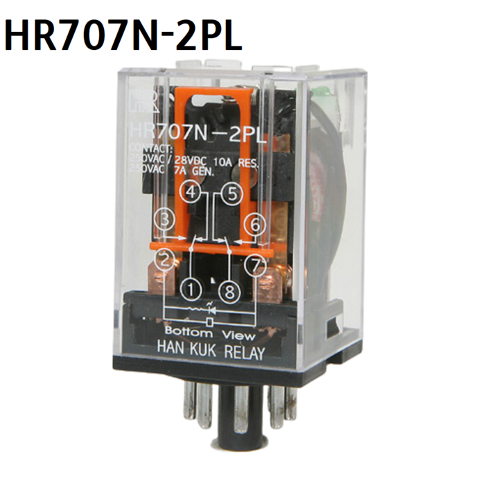 HR707N-2PL 카콘릴레이 HR707-2PL 전압220V KACON 8핀릴레이, 1개