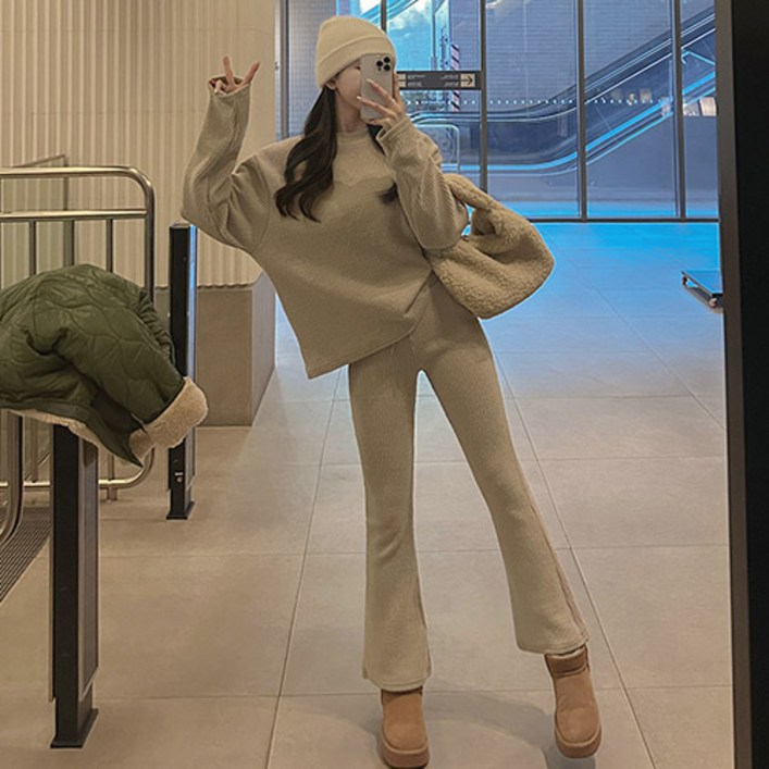 메이빈스무료배송MADE 핀 골지 티셔츠팬츠setNEW컬러