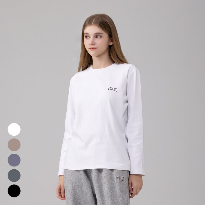 에버라스트 여성 레귤러핏 긴팔 티셔츠 기본티 긴팔티