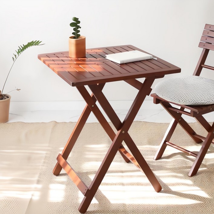 벤트리 원목 접이식 베이직 카페 테이블 2color 홈카페 테이블