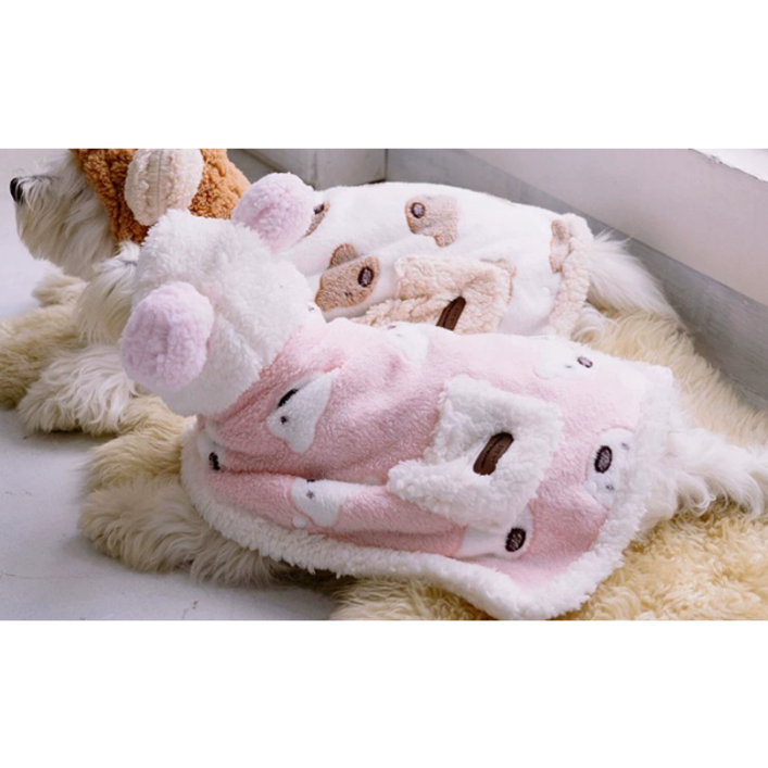 댕집사마켓 강아지망토 강아지양털담요 목욕담요, 핑크, 1개