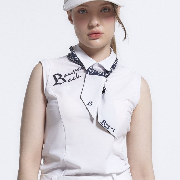 바운싱백 스카프 매칭 나시 기능성 여성 골프티셔츠