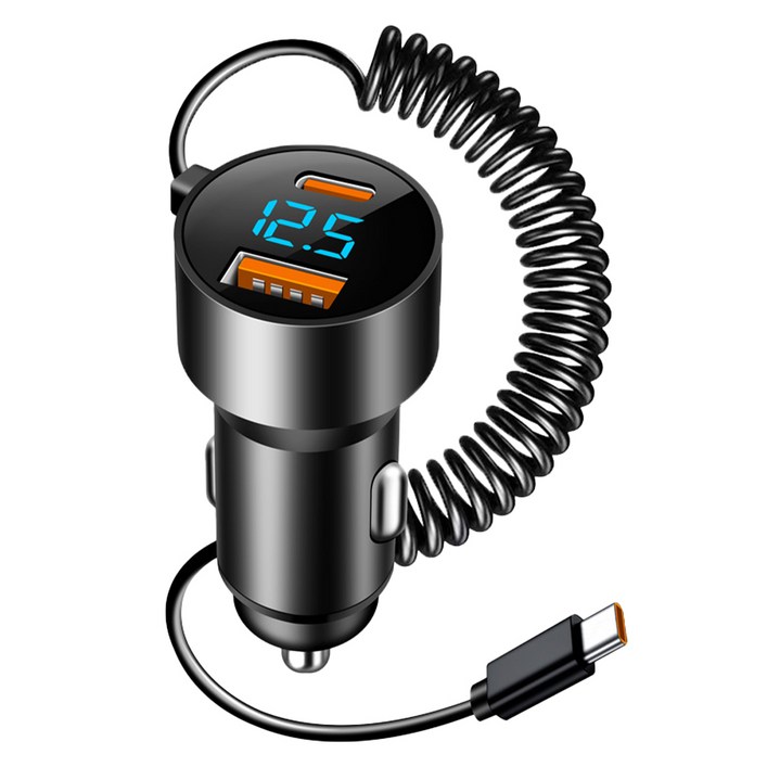 모가비 116W 스프링 케이블 차량용 코일 고속 충전기, MOG131, 블랙