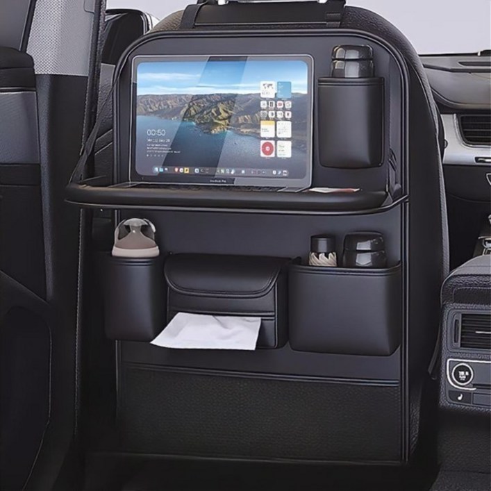 카지온 차량용 수납포켓 가죽 킥커버 멀티 테이블 수납 정리함