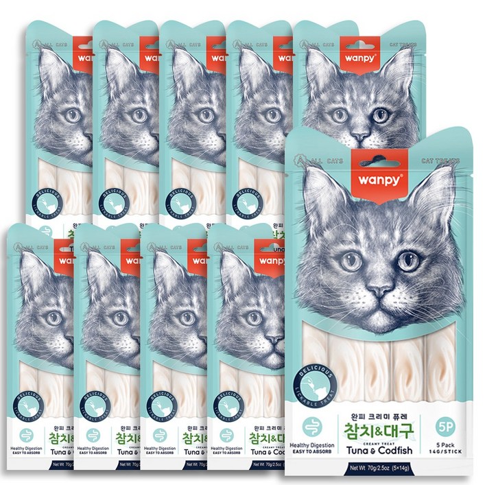 완피 크리미 퓨레 14g x 5P 10개 1세트 고양이간식