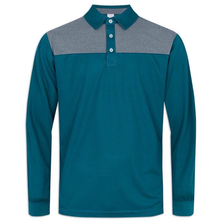 빅사이즈 단체복 어깨 배색 쿨론 긴팔 카라티 AB064