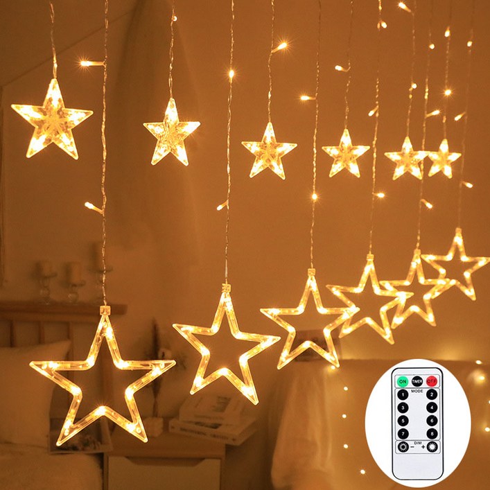 별조명 USB+리모컨형 크리스마스조명 커튼조명 창문트리 크리스마스전구