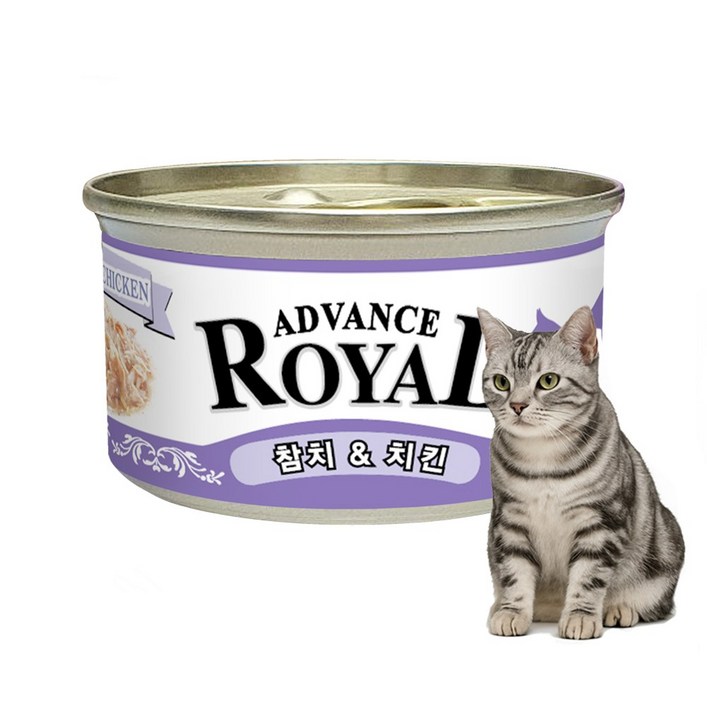 로얄 어드밴스캔 , 고양이캔, 85g, 치킨, 24개