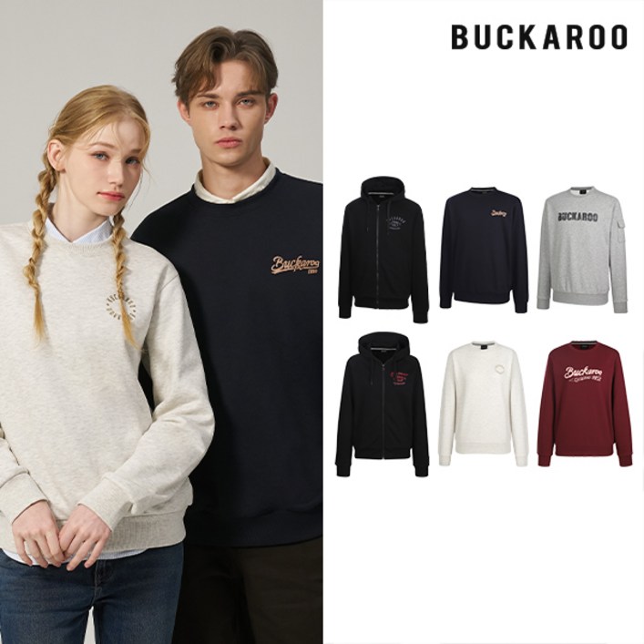 버커루 쮸리 상의 맨투맨후드집업 3종세트 남녀 택 1