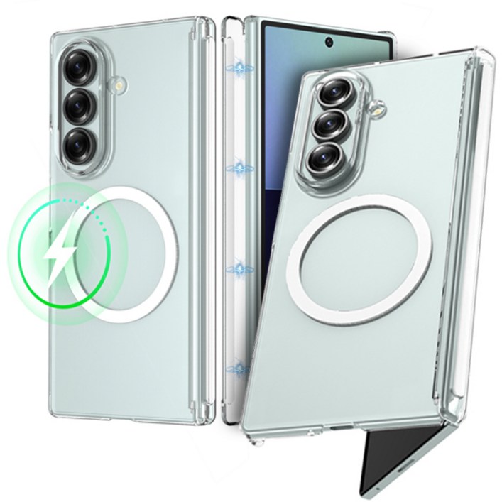 오엔이 맥세이프 호환 오토힌지 마그네틱 가드 투명 하드 지폴드 7 6 5 4 폰 케이스