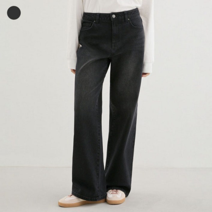 게스진게스 YP3D9135 여성 흑청 와이드 데님 팬츠