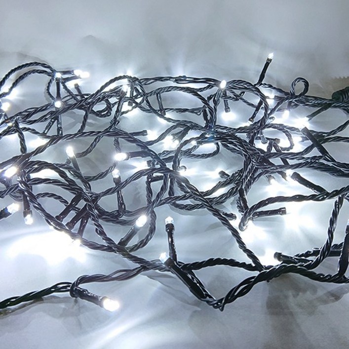 선세이브 LED 은하수 100구 검정선+정류기 세트 크리스마스 트리전구, 하얀색 7352988704
