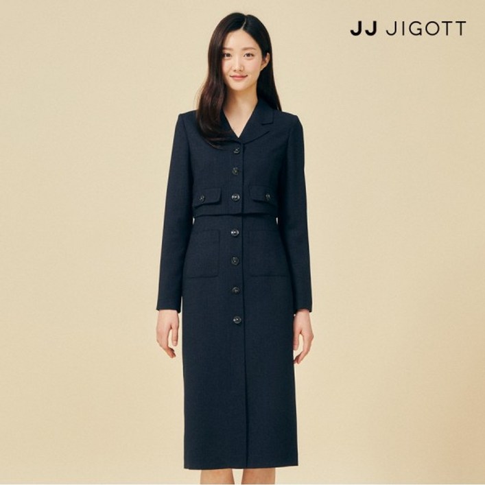 JJ지고트    브이넥 칼라 재킷 원피스 GP3M0OP921