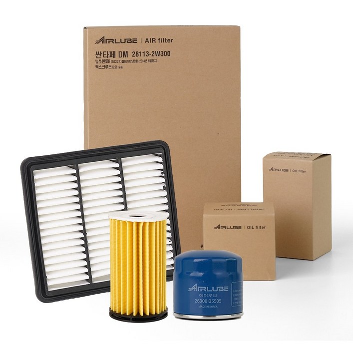 에어루브 올뉴 K7 3.0 LPG 1619년식 엔진 오일필터에어필터 세트 263203CAA0 28113F6200
