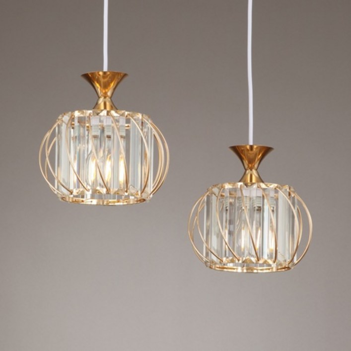 LED 데이지 2등 펜던트 골드 식탁등 포인트등 글라스 갓등 인테리어 조명, 상세페이지 참조