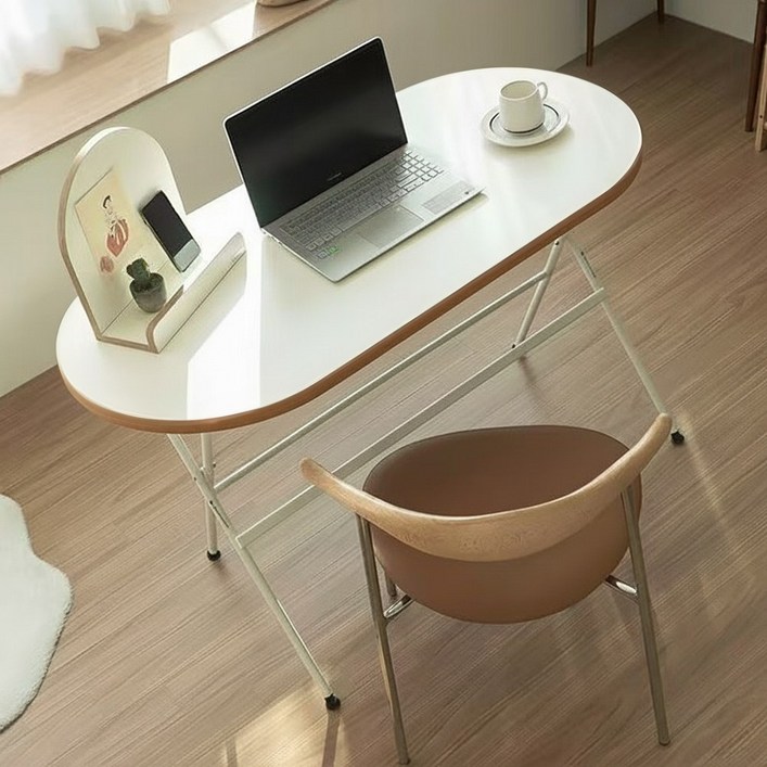 실버미어 1인 책상 식탁 접이식 테이블, 2인용, 02화이트기본형