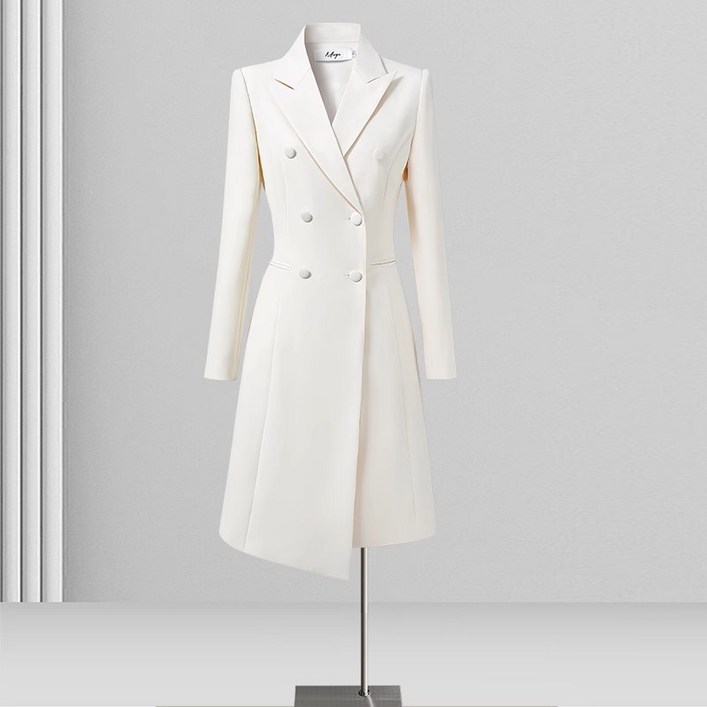 더클라워 인기신상 여성 봄가을 럭셔리 더블 테일러드 코트형 고급 정장 원피스3XL