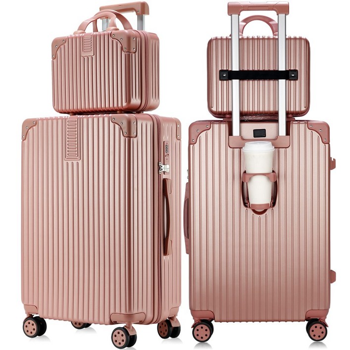3년AS 다용도 기내용 캐리어 20인치 24인치 28인치 USB 충전포트 360도 회전바퀴 경량 여행용가방 2종 세트