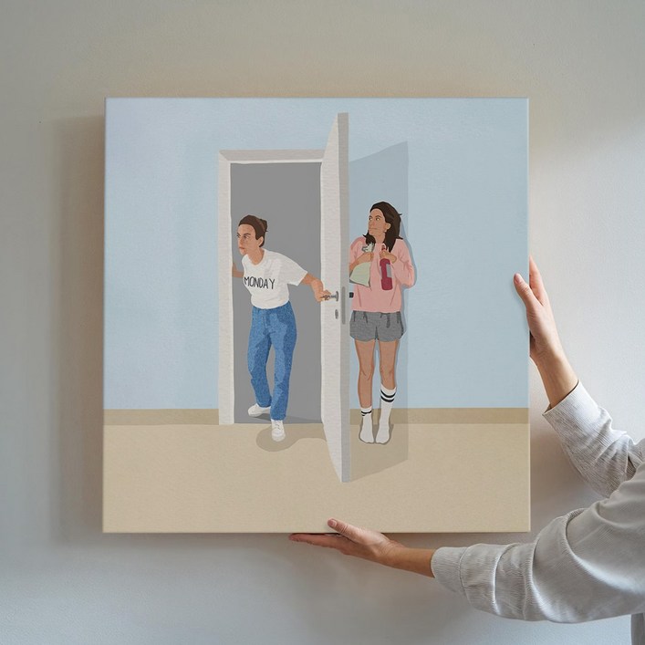 우리의 평범한일상 공감 일러스트 카페 인테리어 캔버스 그림액자 40종 2130 거실 현관액자 아이방 집들이선물