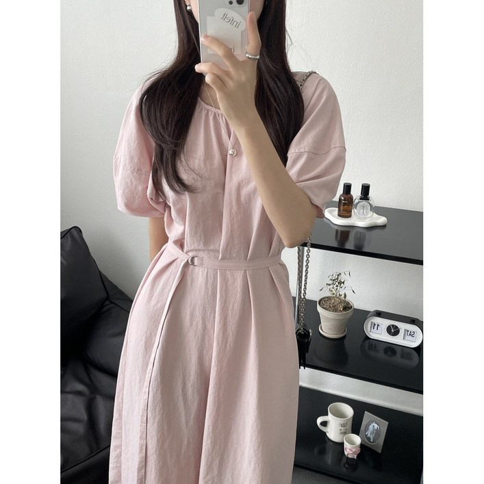 보석처럼 빛나길 허리끈 루즈핏 롱원피스