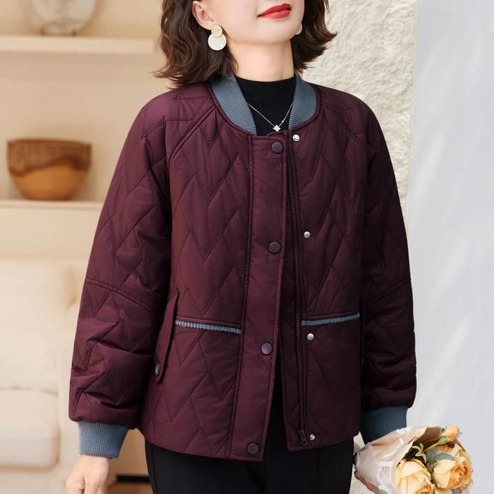 POMTOR 중년 여성 재킷 캐주얼 패딩 코트