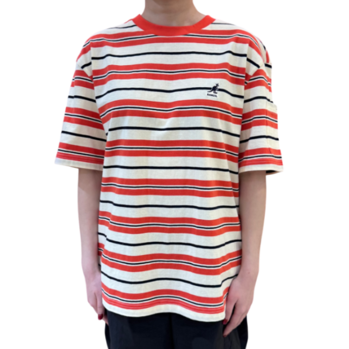 국내정식매장 캉골 반팔 티셔츠 Kangol 프렌들리 스트라이프 2769 오렌지