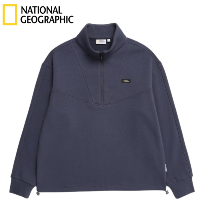 [당일출고] 내셔널지오그래픽 여성 크롭 반집업 맨투맨 등산 골프 겨울 기모 티셔츠