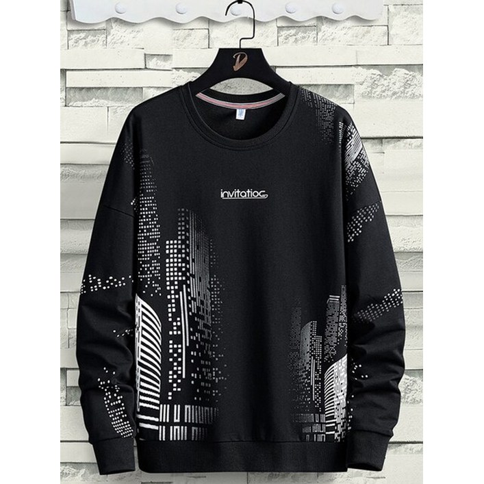 맨투맨 흰색 후드 남성 패션 도시 도시 streetwear 느슨한 힙합 크루 넥 특대
