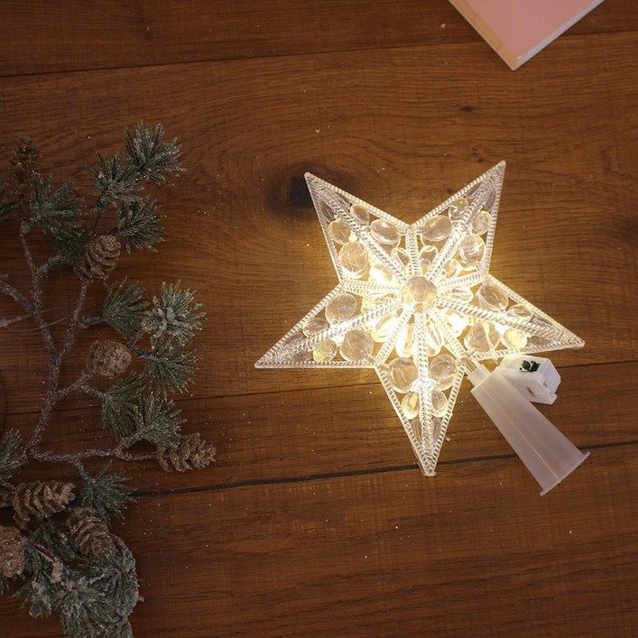 해피인어스 LED 페블 트리 탑별 오너먼트 크리스마스 트리장식