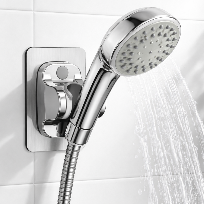 쥬커머스 무타공 강력접착 샤워기 거치대