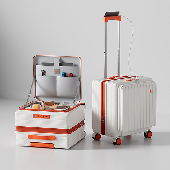 Chephie 무기한 A/S 전면오픈 확장형 소형 기내용 여행용 캐리어