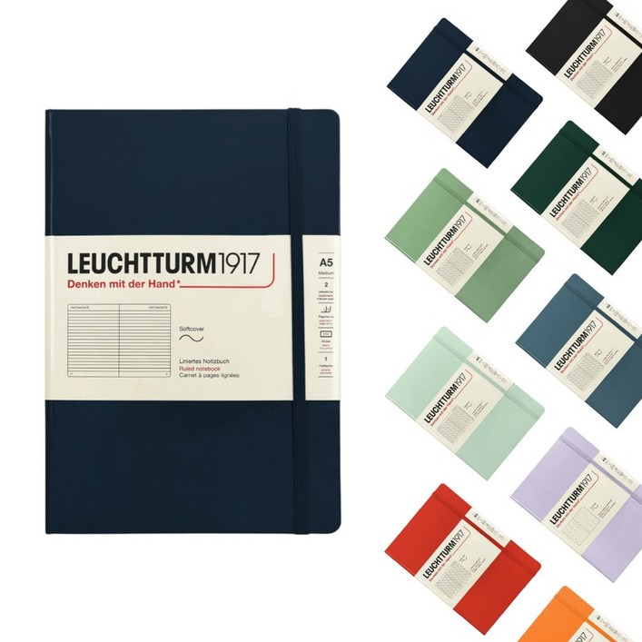 로이텀 소프트커버 미디움 A5 무지 노트, 네이비