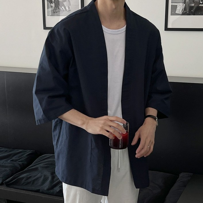 코튼린넨 유카타 오버 가디건 코튼린넨 유카타 오버 가디건