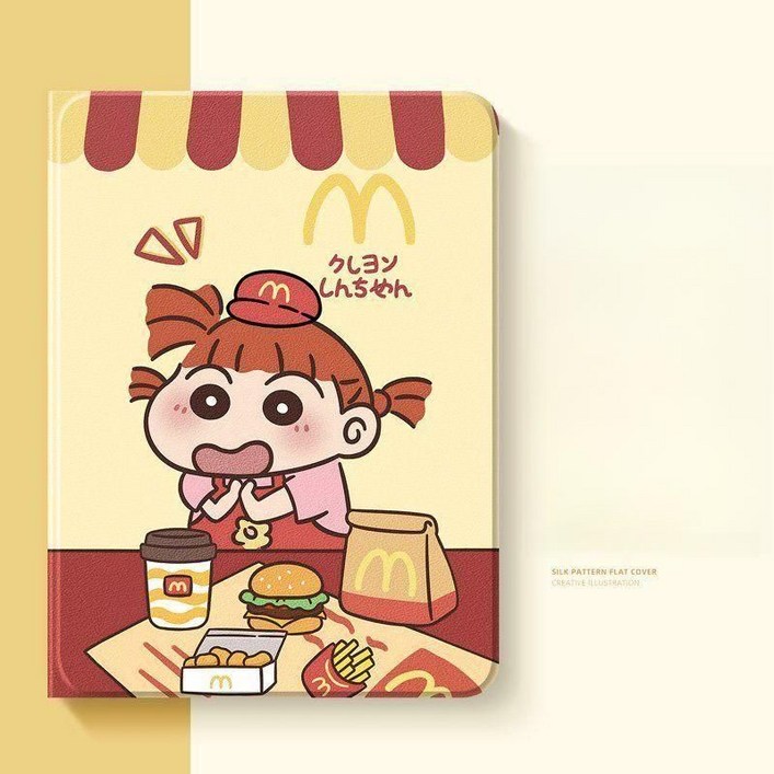 귀여운 햄버거 알바 아이패드케이스 3단 접이식 펜슬홀더 캐릭터 북커버